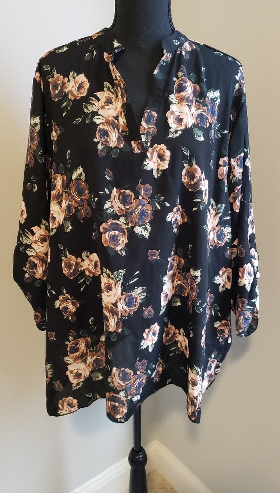 Black Floral Top